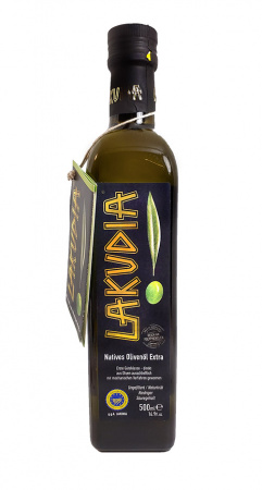 0,5 Liter grünes LAKUDIA Olivenöl Ernte Okt. 2023 (Nativ Extra)