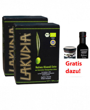 VORTEILSPAKET 10l LAKUDIA BIO Olivenöl nativ extra Bag-in-Box