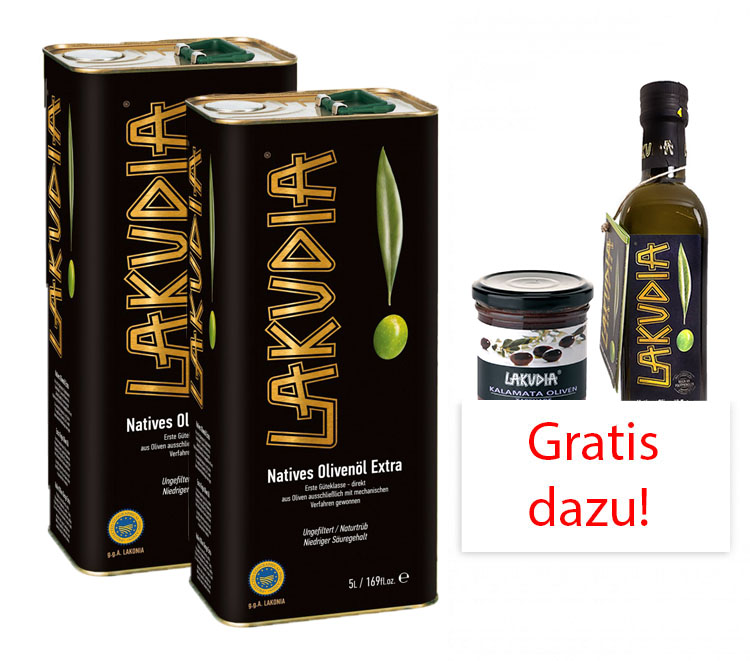 VORTEILSPAKET 10l Lakudia Olivenöl nativ extra im Kanister