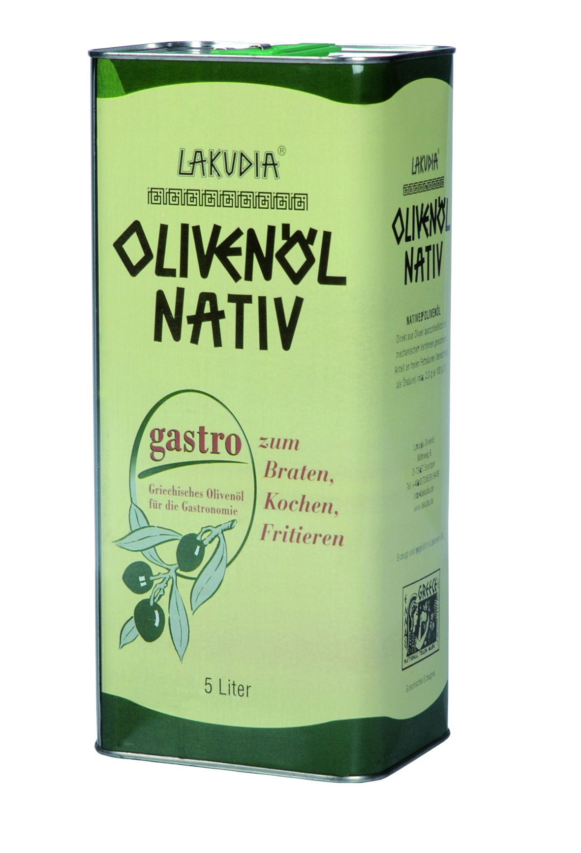 5 Liter Natives Lakudia Gastro Olivenöl zum Braten und Kochen