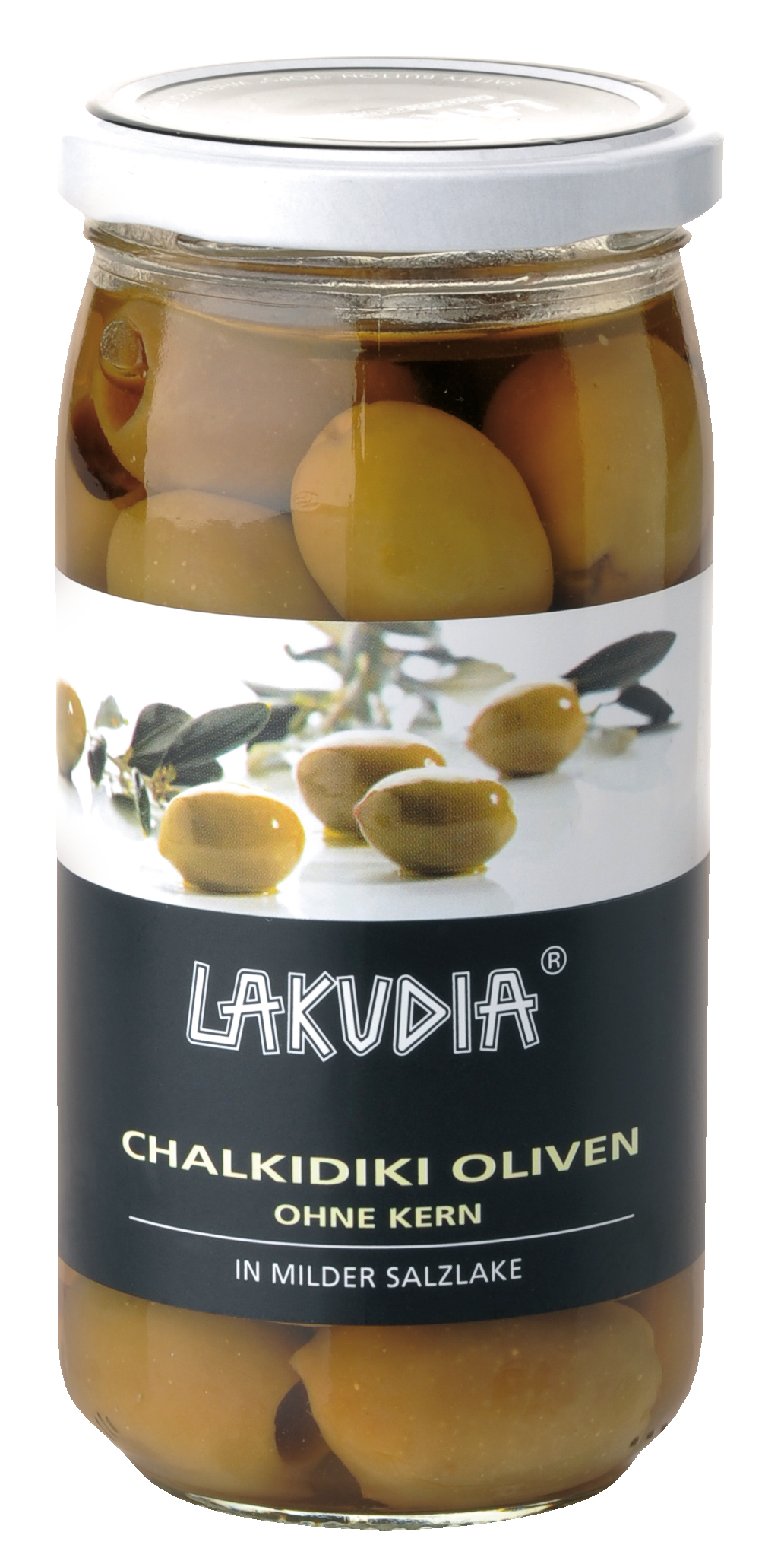 Grüne Chalkidiki Oliven, ohne Kern
